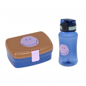 Set Boîte à tartines et Gourde Smile Caramel - LÄSSIG