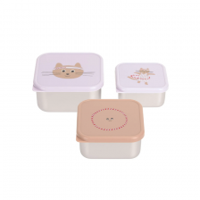 Lot de 3 boîtes à goûter Tiny Team Chat - LÄSSIG