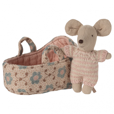 Bébé dans couffin rose - MAILEG