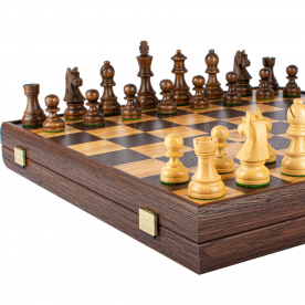 Jeu d'échecs en noyer 40x40 cm - MANOPOULOS