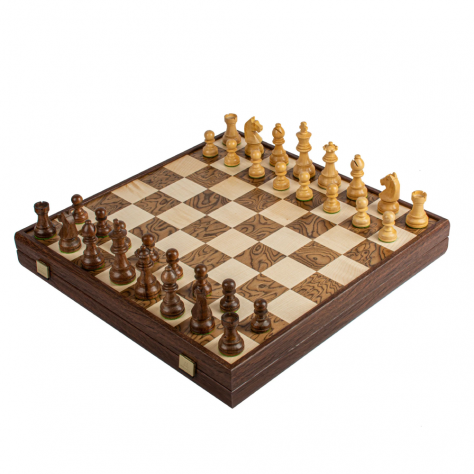 Jeu d'échecs en noyer 43 cm - MANOPOULOS
