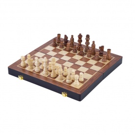 Jeu d'échecs pliable en bois 45,5 cm