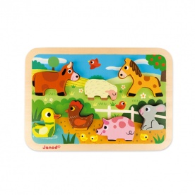 Chunky Puzzle Ferme 7 pièces (bois) - JANOD