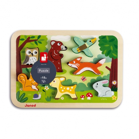 Chunky Puzzle Forêt 7 pièces (bois) - JANOD