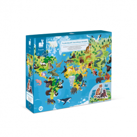 Puzzle Éducatif Géant Les Animaux Menacés 200 pièces - JANOD