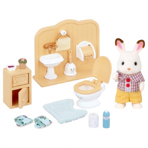 Fils Lapin Chocolat et Toilettes - SYLVANIAN FAMILIES