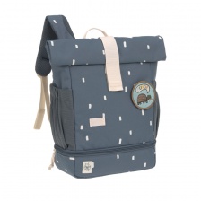 Sac à Dos maternelle Rolltop Happy Prints Bleu nuit - LÄSSIG