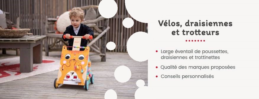 Draisiennes, vélos et voitures pour enfants à Namur